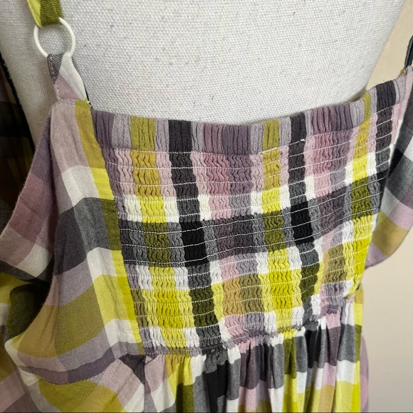 SOLD E Torrid Multi Plaid Challis Button Front Midi Dress - Picture 10 of 13